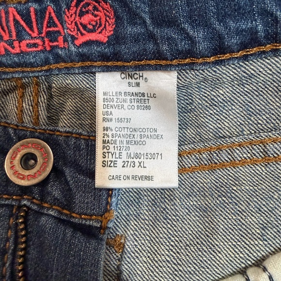 Ladies Cinch Slim Fit Denim Jeans with Red Accents - Picture 3 of 3